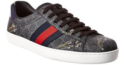 gucci tiger aces black|ace leather gucci sneakers.